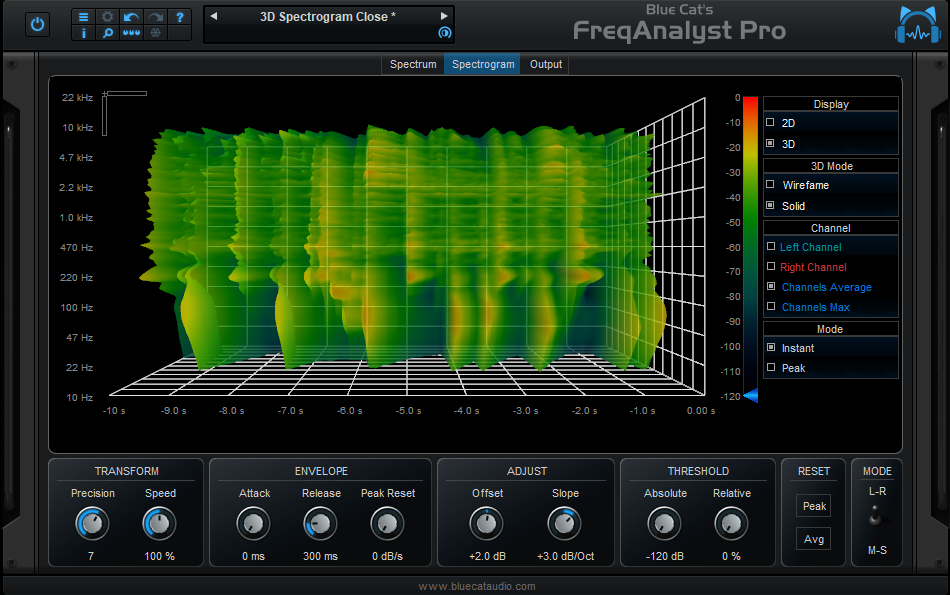 Click to view Blue Cat's FreqAnalyst Pro 1.95 screenshot