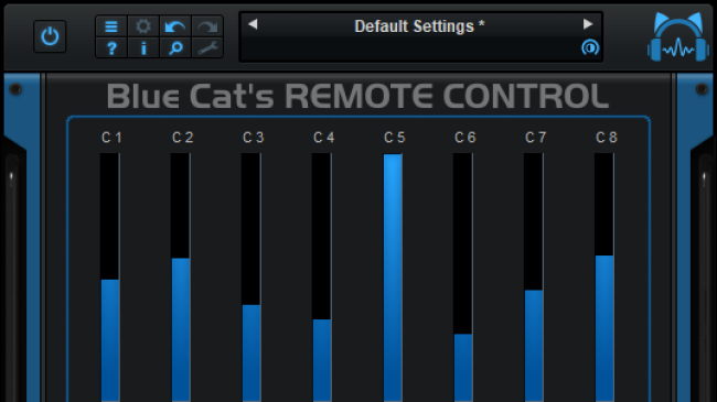 Blue Cat's Remote Control - Use meters and knobs to monitor and send MIDI messages simultaneously