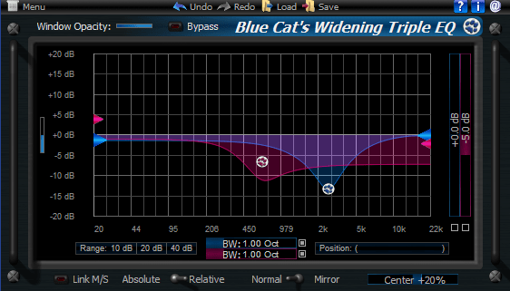 Screenshot for Blue Cat's Widening Triple EQ 3.31