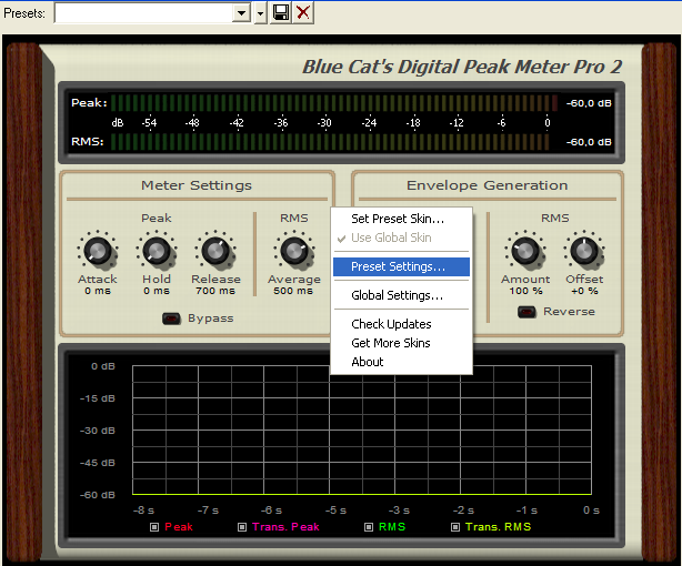 Step 02 - Select the DPMP preset settings in the main menu (right click on the background)
