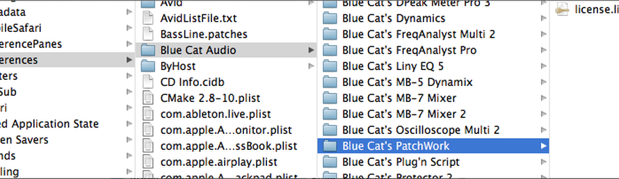 Transfering Blue Cat Audio Licenses to a New Mac