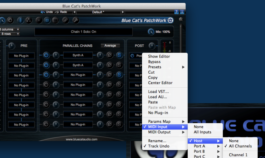 Blue Cat’s PatchWork 1.4 – with MIDI and Parallel Chains Improvements