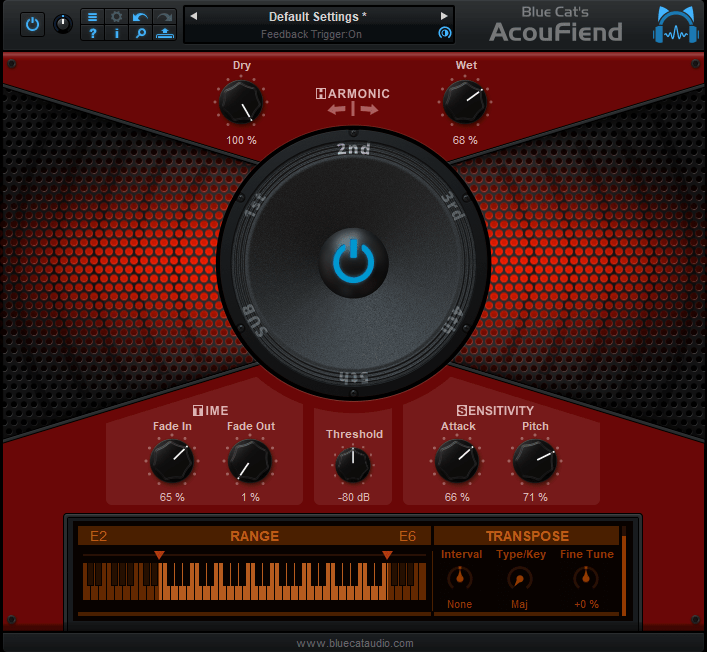 Blue Cat's AcouFiend - Creative Acoustic Feedback Simulator Plug-in (VST, VST3, AAX and Audio Unit) Blue Cat's AcouFiend - Creative Acoustic Feedback Simulator Plug-in (VST, VST3, AAX and Audio Unit)