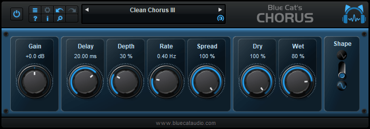 Blue Cat's Chorus - Smooth Chorus Effect (AU, VST, VST3, AAX Plug-in) (Freeware) Blue Cat's Chorus - Smooth Chorus Effect (AU, VST, VST3, AAX Plug-in) (Freeware)