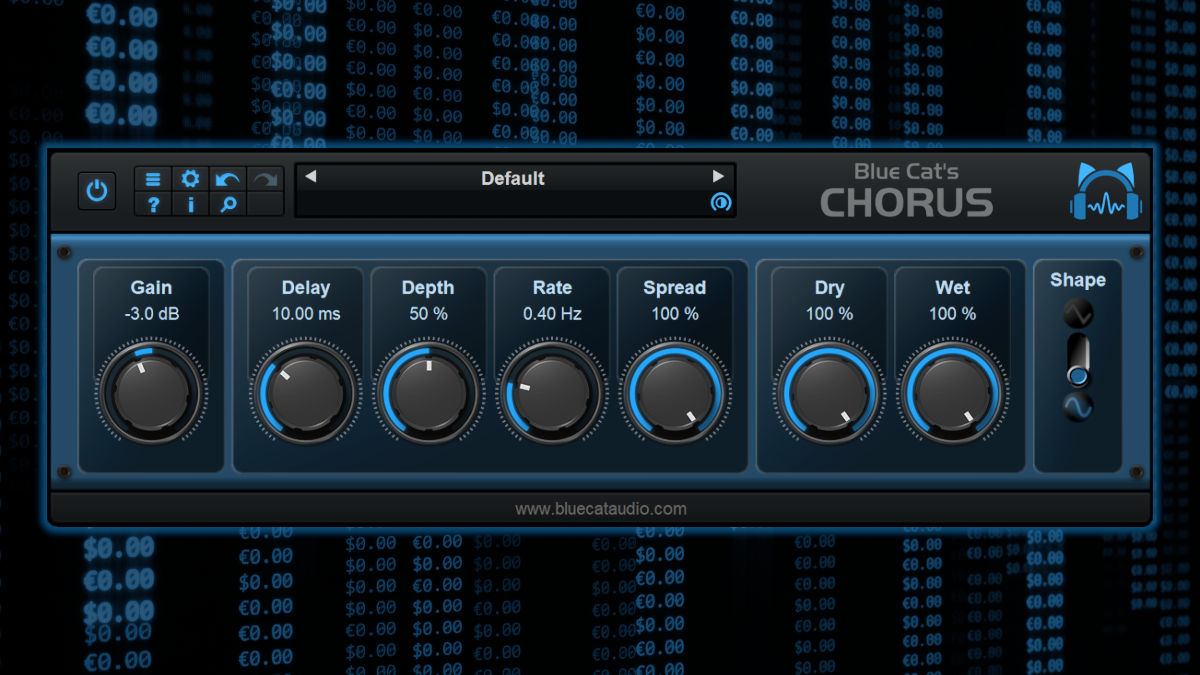 Blue Cat's Chorus - Smooth Chorus Effect (AU, VST, VST3, AAX Plug-in) (Freeware) Blue Cat's Chorus - Smooth Chorus Effect (AU, VST, VST3, AAX Plug-in) (Freeware)