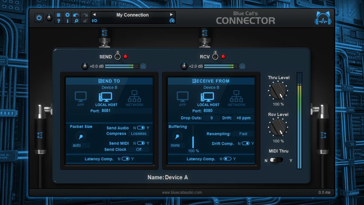 Blue Cat's Connector - Audio and MIDI Streaming Plug-In (VST, AU, VST3, AAX) Blue Cat's Connector - Audio and MIDI Streaming Plug-In (VST, AU, VST3, AAX)