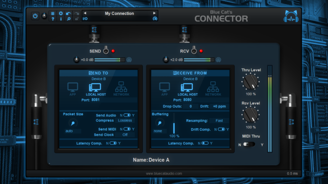 Blue Cat's Connector - Audio and MIDI Streaming Plug-In (VST, AU, VST3, AAX) Blue Cat's Connector - Audio and MIDI Streaming Plug-In (VST, AU, VST3, AAX)