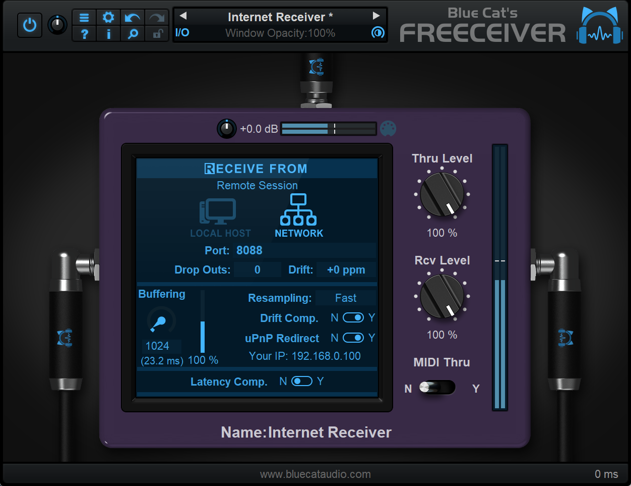 Blue Cat's Freeceiver - Network Audio & MIDI Receiver (Freeware) Blue Cat's Freeceiver - Network Audio & MIDI Receiver (Freeware)