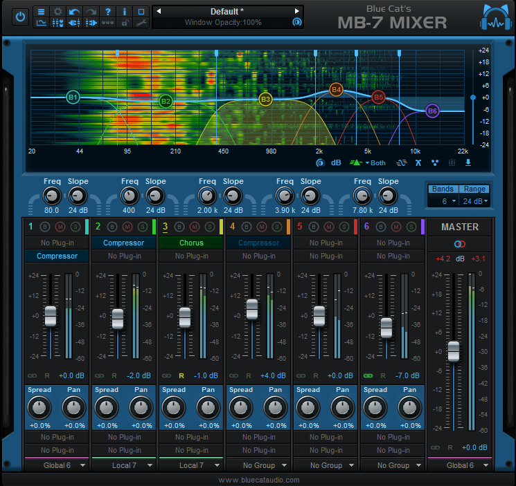 Blue Cat's MB-7 Mixer - Multi Band Mixing Plug-in and VST/VST3/AU Host