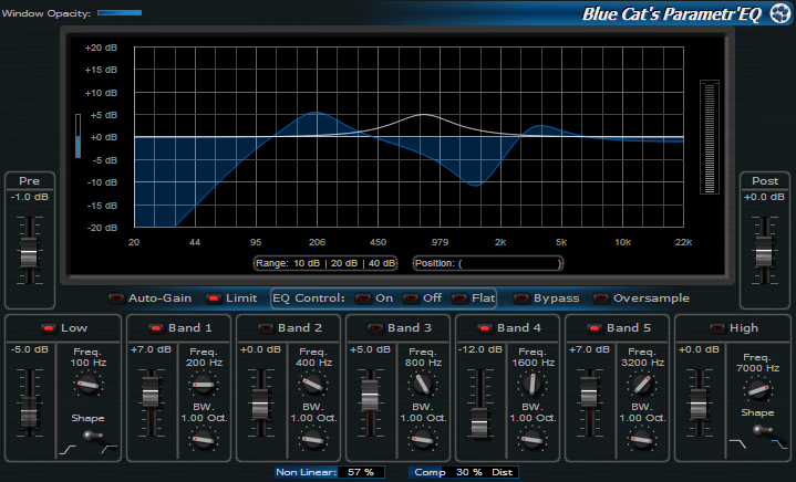 Blue Cat's Parametr'EQ - WYSIWYG Parametric Equalizer Plugin (VST, AU, RTAS, DX)