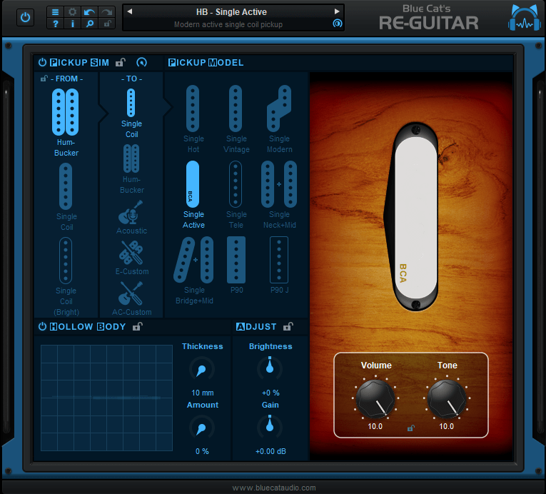 Blue Cat's Re-Guitar - Transform your humbucker into an active single coil pickup