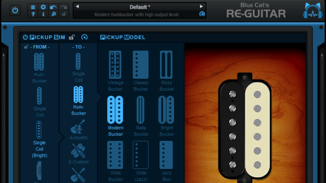 Blue Cat's Re-Guitar - Guitar Pickup And Body Simulator (VST, VST3, AAX and Audio Unit Plug-in) Blue Cat's Re-Guitar - Guitar Pickup And Body Simulator (VST, VST3, AAX and Audio Unit Plug-in)