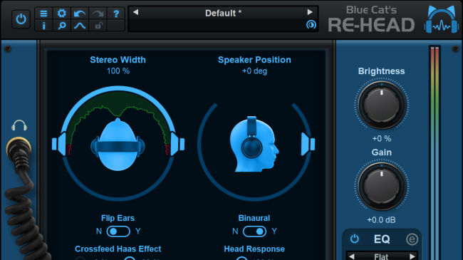 Blue Cat's Re-Head - Head Response Simulator for Headphones (VST, VST3, AAX and Audio Unit Plug-in) Blue Cat's Re-Head - Head Response Simulator for Headphones (VST, VST3, AAX and Audio Unit Plug-in)