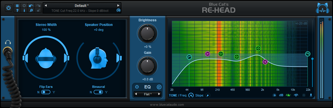 Blue Cat's Re-Head - Head Response Simulator for Headphones (VST, VST3, AAX and Audio Unit Plug-in)