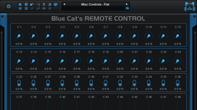 Blue Cat's Remote Control - virtual MIDI Control Surface (VST, AU, VST3, AAX)