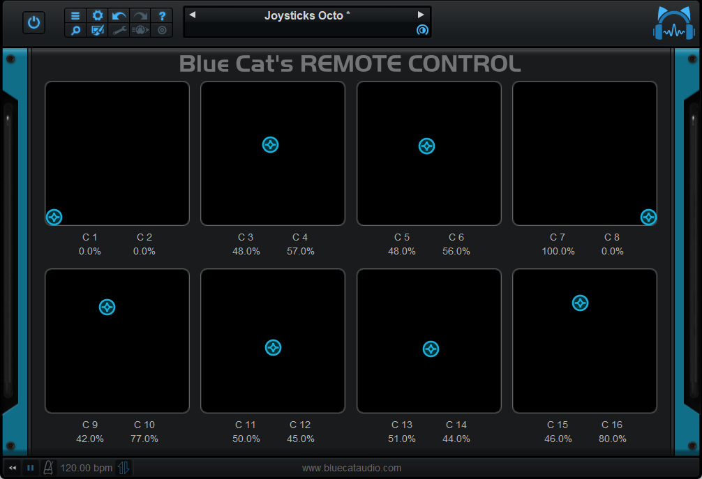 Blue Cat's Remote Control - Control several parameters with a single joystick-style 2D control