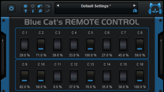 Blue Cat's Remote Control - Send MIDI messages with on/off switches Blue Cat's Remote Control - Send MIDI messages with on/off switches