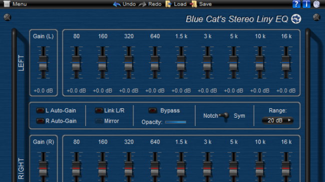 Blue Cat's Stereo Liny EQ - Two Channels Linear Phase Equalizer Plugin (VST, AU, RTAS, DX) Blue Cat's Stereo Liny EQ - Two Channels Linear Phase Equalizer Plugin (VST, AU, RTAS, DX)