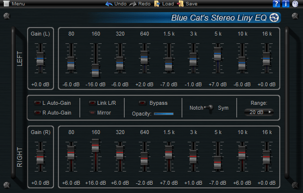 Blue Cat's Stereo Liny EQ - Two Channels Linear Phase Equalizer Plugin (VST, AU, RTAS, DX) Blue Cat's Stereo Liny EQ - Two Channels Linear Phase Equalizer Plugin (VST, AU, RTAS, DX)
