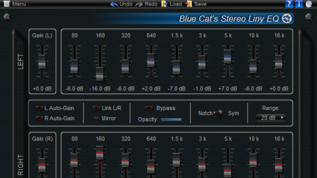 Blue Cat's Stereo Liny EQ - Two Channels Linear Phase Equalizer Plugin (VST, AU, RTAS, DX) Blue Cat's Stereo Liny EQ - Two Channels Linear Phase Equalizer Plugin (VST, AU, RTAS, DX)