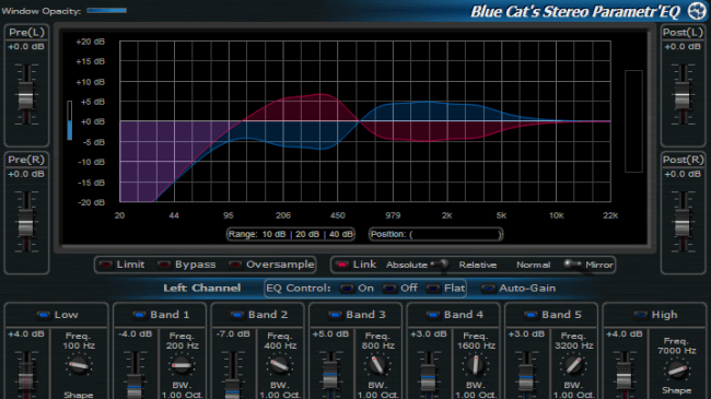 Blue Cat's Stereo Parametr'EQ - WYSIWYG Two Channels Parametric Equalizer Plugin (VST, AU, RTAS, DX) Blue Cat's Stereo Parametr'EQ - WYSIWYG Two Channels Parametric Equalizer Plugin (VST, AU, RTAS, DX)