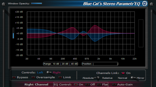 Blue Cat's Stereo Parametr'EQ - WYSIWYG Two Channels Parametric Equalizer Plugin (VST, AU, RTAS, DX) Blue Cat's Stereo Parametr'EQ - WYSIWYG Two Channels Parametric Equalizer Plugin (VST, AU, RTAS, DX)