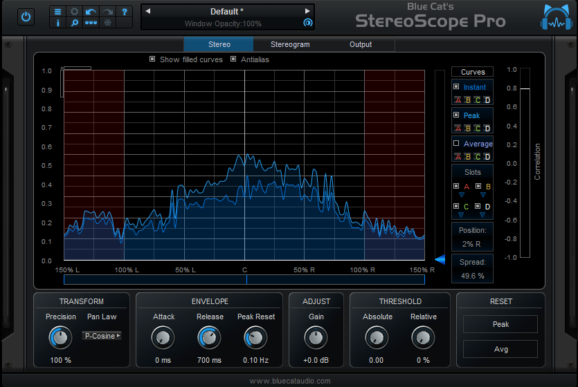 Blue Cat's StereoScope Pro - Real Time Stereo Field Analyzer and Audio ...